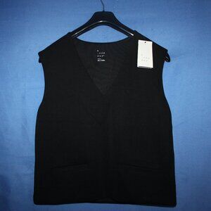 A New Day V-Neck Sleeveless Shirt Black Small NWT